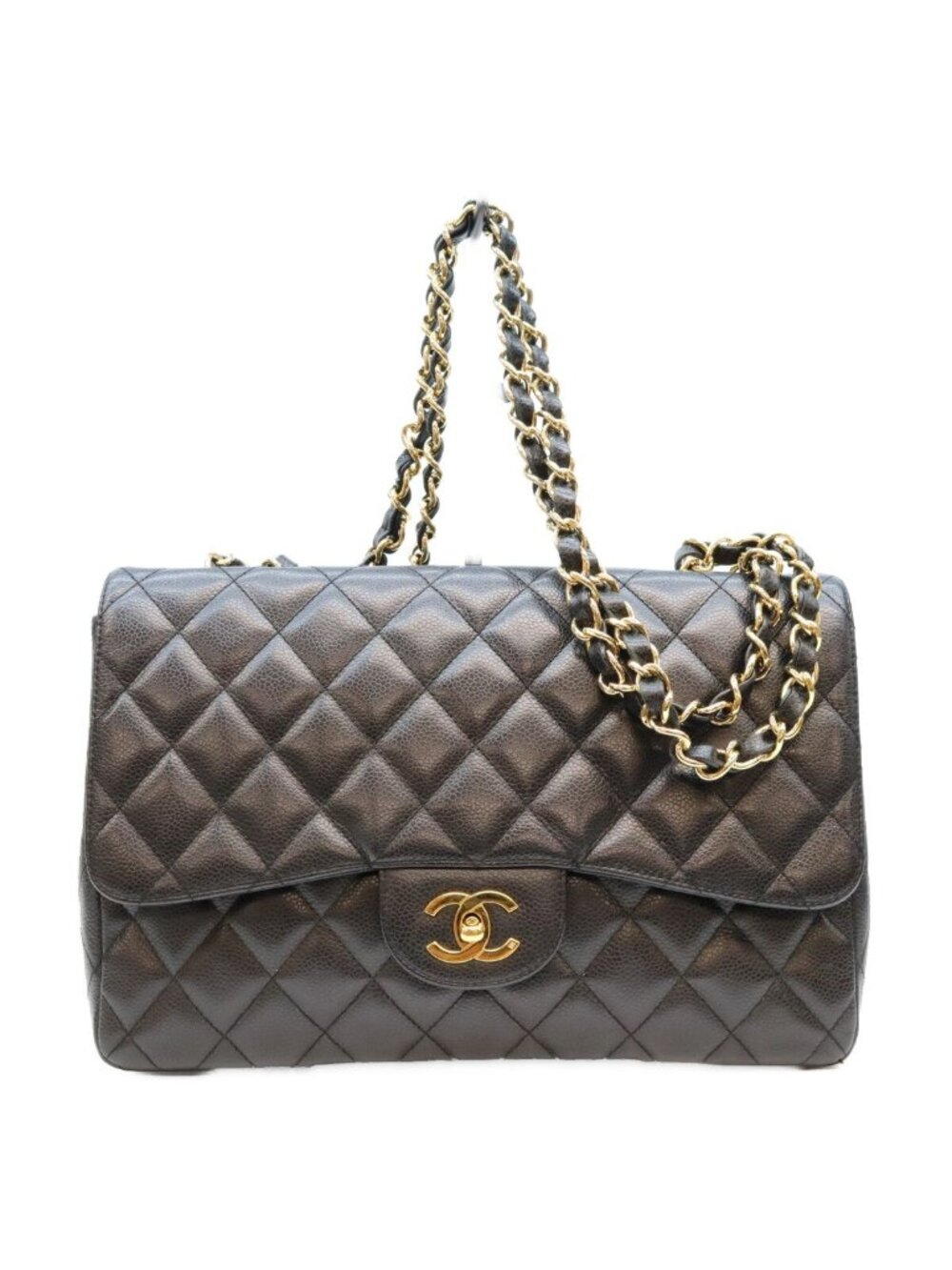 Chanel Black Caviar Single Maxi Quilted 30 Shoulder Bag